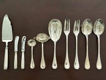 A Large Set Of Fine Silver Plated Serving Pieces - 'Malmaison' By Christofle