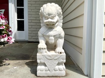 Large Vintage Marble Foo Lion (1 Of 2)