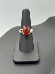 Intricate Design Carnelian & Sterling Silver Ring