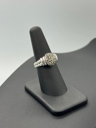 Modern Design Marcasite Sterling Silver Ring