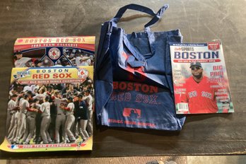 Boston Red Sox Bag, Calendars And Magazine