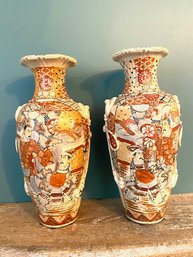 Pair Of Japanese Soft Paste Vases