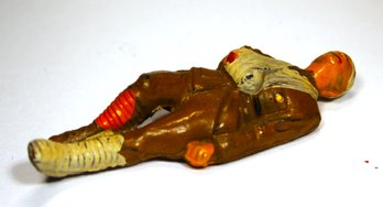 Antique Rubber Toy Soldier Wounded Soldier Lying Down