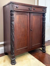 A Magnificent Vintage Carved Wood Gentleman's Chest