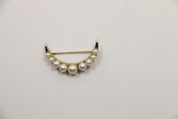 14k Yellow Gold Pearl Pin