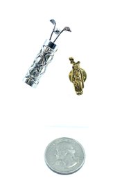 Pairing Of Figural Golfing Bag Brooches.