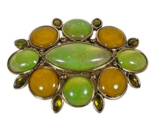 Liz Claiborne Fall Colors Gold Tone Oval Form Brooch