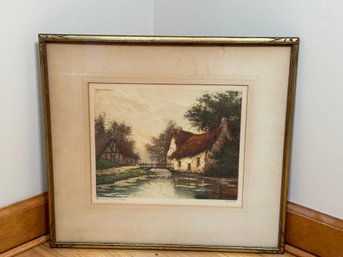 Vintage Pierre 'The Small Bridge' Original Etching, 1937