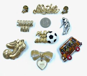 Soccer Mom Brooch Grouping - 9 Pieces