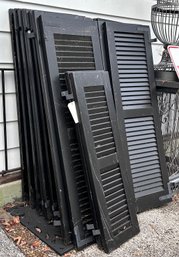 A Large Collection Of Vintage Painted Cedar Shutters - Architectural Salvage