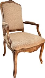 Vintage French Carved Wood Arm Chair
