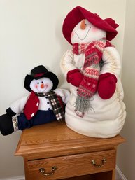 2 Cloth Snowmen