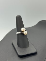 Dual Pearl Sterling Silver Ring