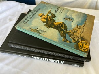 Trio Of Military Related Books, Two First Edition On World War II