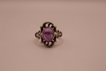 925 Sterling With Purple Stone Ring Size 7