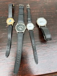 Assortment Of Four Wristwatches With Leather Straps