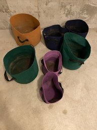 Grow Bags 1 Large Brown 2 Blue 2 Green 2 Purple Used In Good Shape Ready For Growing