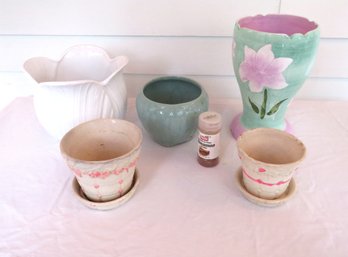 5 Planter Vases Including McCoy