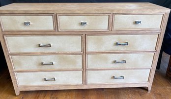 Michael Amini 'Biscayne West' Dresser In Sand -Tapered Feet With Chrome Accents