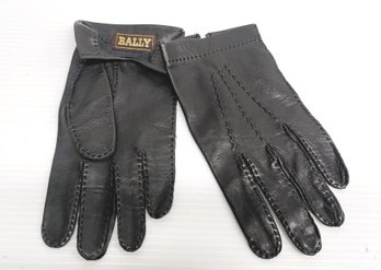 Bally Black Italian Leather Gloves- NOS- Lot 2