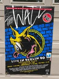 Vintage Pink Floyd THE WALL German Concert Poster. Live In Berlin July 21, 1990. Roger Waters, The Band.