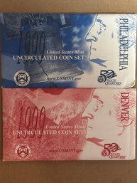 Beautiful Vintage 1999 P & D United States US Mint Uncirculated Coin Set