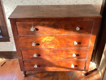 Antique Mahogany Dresser With Glass Knobs