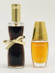 Two Estee Lauder Eau De Parfum- Youth Dew 2.25 Oz. & Beautiful 1 Oz.- Slightly Used- No Box