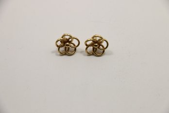 14k Yellow Gold Post Back Earrings