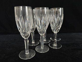 Waterford Lismore Nouveau Crystal Fluted Champagne Glasses Set Of 6