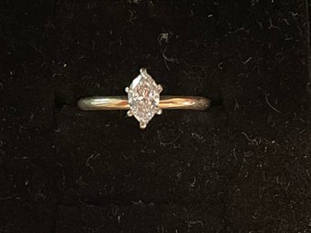14K Gold & Marquis Cut Diamond Ring