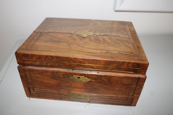 Antique Men's Walnut Wood Trinket / Jewelry Box