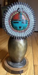 Fine Vintage RALPH ROYBAL 'SUN MAIDEN' BRONZE SCULPTURE- Zuni Indian Artist