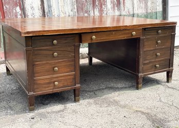 An Antique Mahogany Partners Desk By The Doten-Dunton Desk Company