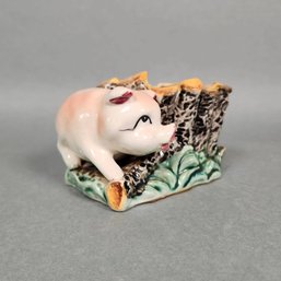 Charming Vintage Ceramic Piggy Planter