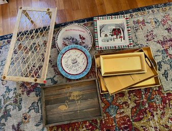 Lot Of Trays And Plates (8 Items)