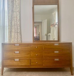 Mid-Century Basic-Witz Nine Drawer Dresser And Mirror