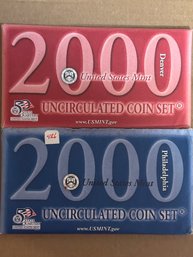 Beautiful Vintage 2000 P & D United States US Mint Uncirculated Coin Set