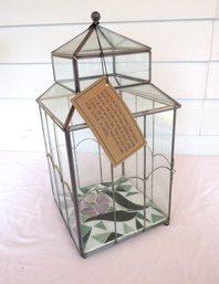 Hand Crafted Table Top Leaded Glass Greenhouse