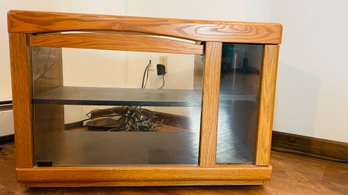 Oak And Glass Tv Stand Cabinet