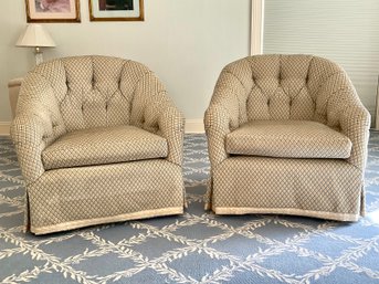 Pair Of Custom Barrel Chairs