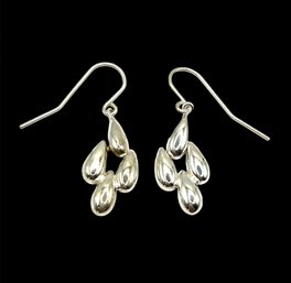 Sterling Silver Tear Drop Linked Dangle Earrings