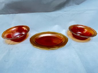 Carnival Glass Marigold 3 Pcs.