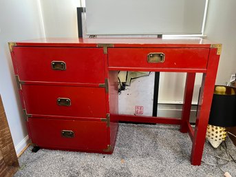 Red Campaign Style Student Desk