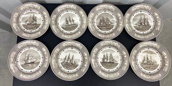 Set Of 8 Wedgwood American Clipper Ship Plates 9in