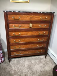 Fabulous French Marble Top Chest From WALDORF ASTORIA With Reciept - Paid $2,500 In 2006 - Has Waldorf Tag