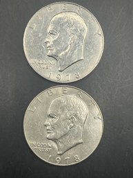 2 Eisenhower Dollars 1978, 1978-D