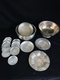 Metal Coasters And Bowl Lot