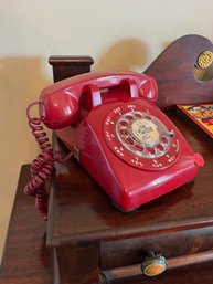 Vintage Red Rotary Telephone