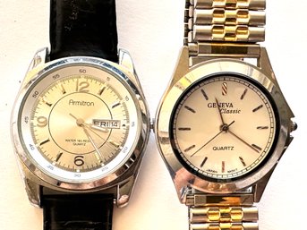 2 Watches By Geneva Classic Quartz & Armitron